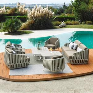 Canapé d'extérieur en rotin en forme de L avec structure en alliage d'aluminium, ensemble de jardin imperméable - Product Image 2