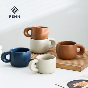 FENN Hot Sale Ins Style Keramische Koffiemok Aangepaste Kleur Porseleinen Theekopje Schattige Melk Water Koffiemokken voor Restaurant - Product Image 3