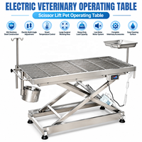 Table d'opération vétérinaire électrique de 48 pouces en acier inoxydable, hauteur réglable, table de chirurgie pour animaux pour clinique vétérinaire