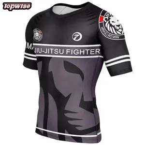 Rahat özelleştirme Jiu Jitsu Gi hiçbir Rashguard Bjj kısa kollu Bjj Nogi Guard