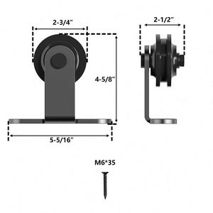 WEKIS - Herraje para Puerta Corredera Tipo T de 2 m, Acero Negro Resistente, Instalación con Tornillos de Latón, Insonorizado, para Sala de Estar - Product Image 3