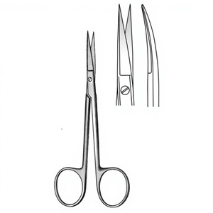 Tijeras Quirúrgicas Iris de 11.5 cm / 4-1/2 Pulgadas, Afiladas, Curvas y Planas, de Acero Inoxidable, para Corte de Precisión Médica - Product Image 1