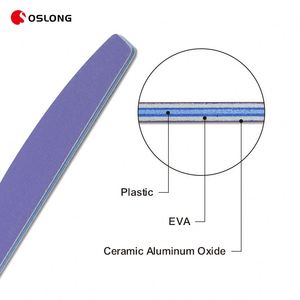 Lime à ongles OEM 100/180 avec logo imprimé, imperméable, durable, demi-lune, émeri pour manucure, céramique violette 80/100 - Product Image 3