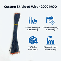 Cable de Señal HF Blindado de un Solo Núcleo de TPEE de 0.8mm OD y 173mm, Libre de Halógenos, para Micrófonos de Precisión y Sensores de Audio