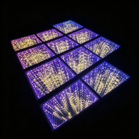 Dalles de sol LED à filament 3D Infinity Mirror Abyss, magnétiques, DMX512, en verre trempé, pour mariage, boîte de nuit, DJ, fête, événement