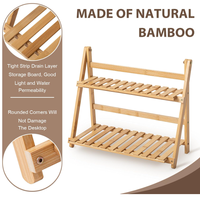 Étagère de rangement de bureau à double niveau en bois en forme de triangle pour la cuisine, le salon, la garde-robe