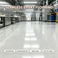 Peinture liquide autolissante de haute qualité à base de résine époxy et de sable coloré pour sols en béton, application au truelle