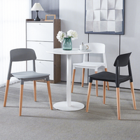 Chaise en plastique et bois de style nordique moderne et minimaliste, pour usage domestique, chaise de salle à manger, chaise de conférence exécutive, avec dossier, pour adulte, origine Chine