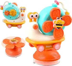 2023 Montessori Brinquedos Educativos Bebê Ventosa Sensorial Brinquedos Spinner Ventosa Spinner Baby Bath Sucção Cup Spinner Brinquedos