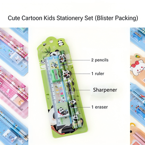 Ensemble de papeterie <span class=keywords><strong>pour</strong></span> enfants mignon et coloré, 4 pièces, trousse scolaire avec crayons HB, règle, <span class=keywords><strong>taille</strong></span>-<span class=keywords><strong>crayon</strong></span>, gomme, ensemble d'écriture - Product Image 2