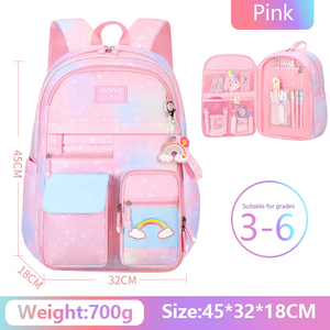 Nueva mochila para estudiantes <span class=keywords><strong>de</strong></span> secundaria y secundaria, mochila impermeable reductora <span class=keywords><strong>de</strong></span> peso <span class=keywords><strong>de</strong></span> gran capacidad para niñas <span class=keywords><strong>de</strong></span> escuela <span class=keywords><strong>primaria</strong></span> - Product Image 4