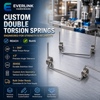 Resorte de torsión de doble espiral de precisión personalizado con geometría de brazo adaptada para ensamblaje de hardware OEM y suministro a granel repetido