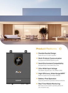 ผู้ผลิตเครื่องแปลงไฟพลังงานแสงอาทิตย์แบบไฮบริด 5200W ระบบออฟกริด คลื่นไซน์บริสุทธิ์ - Product Image 3