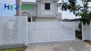 Clôture de sécurité à lames verticales en alliage d'aluminium, panneaux de clôture à piquets en acier blanc à lames verticales, <span class=keywords><strong>portail</strong></span> coulissant - Product Image 5