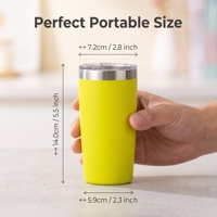 Gobelet isotherme personnalisé de 10 oz avec revêtement en poudre, en acier inoxydable 304 à double paroi, pour gravure laser, vente en gros