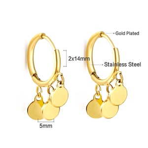 Pendientes <span class=keywords><strong>de</strong></span> Aro Colgantes con Flecos <span class=keywords><strong>de</strong></span> Disco <span class=keywords><strong>de</strong></span> Cobre Chapado en Oro <span class=keywords><strong>de</strong></span> 18K, Geométricos, Duraderos, Libres <span class=keywords><strong>de</strong></span> Níquel, <span class=keywords><strong>de</strong></span> Acero Inoxidable, para Mujer - Product Image 3