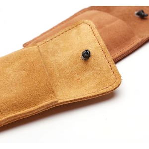 Custom Deboss Gold Logo Luxury Design Genuine <b>Leather</b> <b>Bracelet</b> Storage Bag Small <b>Leather</b> Jewelry Pouches Gift Bag - Product Image 4