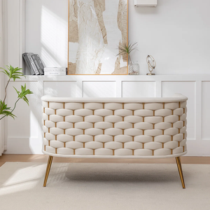 أريكة بذراعين من قماش المخمل المنسوج رائجة البيع لعام <span class=keywords><strong>2026</strong></span> مع رغوة عالية الكثافة وإطار من الخشب الصلب - Product Image 5