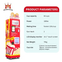Machine à Popcorn Commerciale Automatique Nouvelle Génération la Plus Vendue avec 2 Saveurs et Prise en Charge Multi-Paiements pour Petites Entreprises