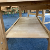 Table de travail en bois à double siège, bois de caoutchouc, bois massif, table de sculpture en bois DIY