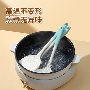 Silicone Spatula Set 3pcs Non-Stick Heat Resistant Kitchen Utensils For Stir Fry Soup Ladle Slotted Spoon Wok Protector - Product Image 3