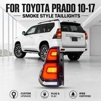 Feux arrière à LED fumés transparents pour Toyota Land Cruiser Prado LC150 2010-2017 avec clignotants séquentiels dynamiques