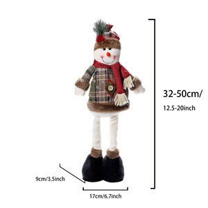 QY Cadeaux de Noël pour enfants, décorations de fête à domicile, décorations Père Noël, bonhomme de neige, renne, poupées extensibles en tissu de Noël, cadeau - Product Image 6