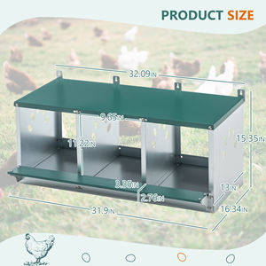 Nuevas Cajas de Nidificación de Acero Galvanizado Automáticas de 3 Compartimentos, Caja de Nidificación Metálica para Gallinas, Alta Productividad, 98% de Tasa de Incubación - Product Image 2