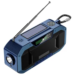 Altoparlante portatile AM Radio FM 5000mAh Radio a manovella di emergenza alimentata a batteria con lampada di lettura impermeabile torcia SOS allarme