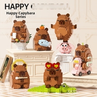 Bloques de Construcción 3D de Capibara en Oferta, 400-800 Piezas, ABS, Educativos, Rompecabezas de Dibujos Animados, Juguete de Ensamblaje de Animales