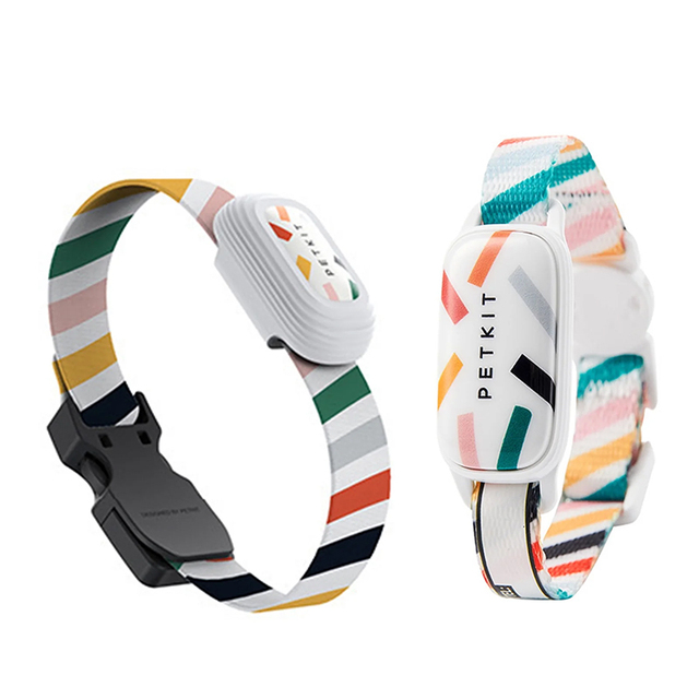 Waterproof Rechargeable Personalized Striped Smart Wearable Pet Activity Health Care Supplements Pet Health Monitor Collar for