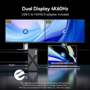 Station d'accueil PULWTOP <span class=keywords><strong>Thunderbolt</strong></span> 4 avec double écran 8K/4K, 40 Gb/s, SD/TF4.0, 2.5GbE pour Windows <span class=keywords><strong>Mac</strong></span> M4, certifié <span class=keywords><strong>Thunderbolt</strong></span> - Product Image 4