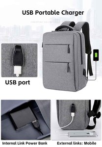Mochila para Portátil 2026, Diseño Moderno, Ligera, Impermeable, de Poliéster, con USB y Cierre, Logotipo Personalizado para Estudiantes Universitarios - Product Image 2