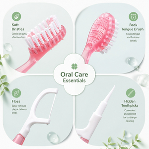 Three One Dental Kit Soft Disposable Pre-Pasted Built-In Paste Travel Size Home Use Small Pocket Outdoor Backpacking <strong>Toothbrush</strong> - Product Image 5