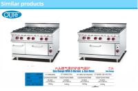 Peralatan Dapur Komersial OUTE OT-889 Kompor Gas 6 Tungku Stainless Steel Eropa Oven Gas Alam/LPG/LNG