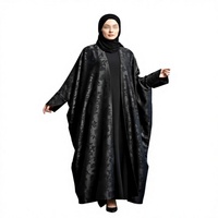 Nouvelle Collection Abaya Basique d'Hiver pour Femmes en Tissu Polyester Scintillant, Coupe Chauve-souris, Style Décontracté, Pailleté, Idéal pour l'Aïd, Longueur au Sol