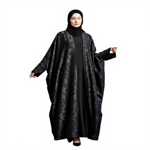 Nouvelle Collection Abaya Basique d'Hiver pour Femmes en Tissu Polyester Scintillant, Coupe Chauve-souris, Style Décontracté, Pailleté, Idéal pour l'Aïd, Longueur au Sol - Product Image 1