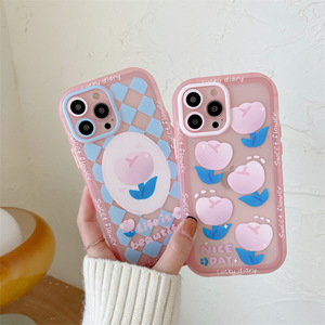 Bellissima custodia in Silicone per fiori in stile INS con custodia per fotocamera cover per telefono trasparente per iPhone X XR 11 12 13 Pro Max - Product Image 3