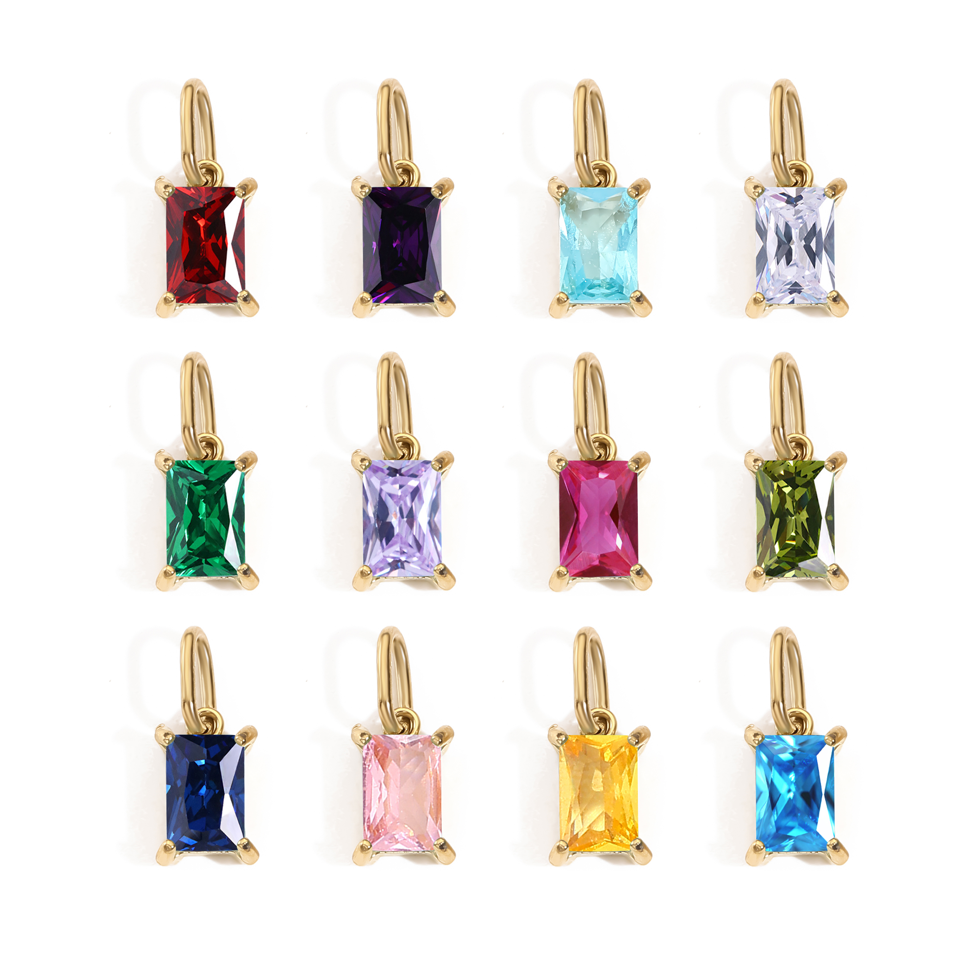 stainless steel birthstone charm