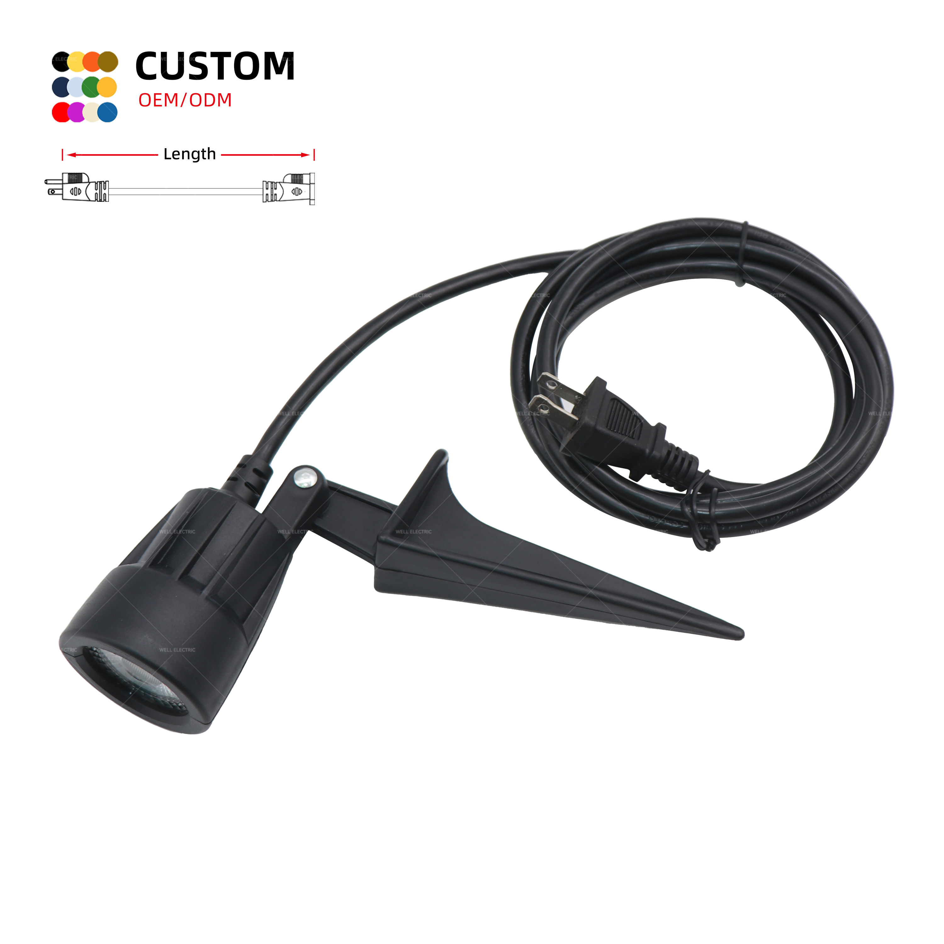 Linsheng Outdoor Plug in Spotlight Waterproof Power Stake Landscape Light for Courtyard