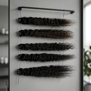 Vente en gros de cheveux naturels bruts de couleur noire bouclés et sans tension 100% extensions de cheveux humains de temple indien vierge non transformés - Product Image 1