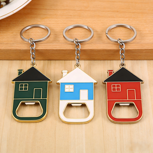Décapsuleurs porte-clés personnalisés <span class=keywords><strong>en</strong></span> forme de maison, vente <span class=keywords><strong>en</strong></span> gros d'usine, cadeaux promotionnels immobiliers - Product Image 2