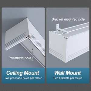 Büyük boy plaka tavan duvara monte perde rayı Pelmet kutusu alüminyum perde parça kapak - Product Image 3