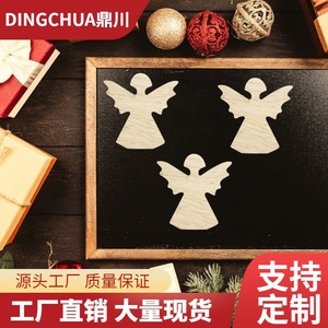 Décorations de Noël transfrontalières en bois pour fond de scène d'anniversaire, plaque de prière en bois inachevé à faire soi-même, figurine d'ange - Product Image 4