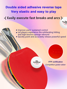 <span class=keywords><strong>Paleta</strong></span> de <span class=keywords><strong>Ping</strong></span> <span class=keywords><strong>Pong</strong></span> <span class=keywords><strong>Profesional</strong></span> para Entrenamiento Avanzado, Hoja de Madera de 7 Capas con Mango Largo - Product Image 3