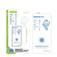 Protection d'écran en verre trempé ultra-fin transparent anti-statique à haute teneur en aluminium avec déverrouillage par empreinte digitale pour Samsung Galaxy S24 Ultra