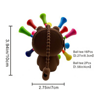 Sac de rangement durable multi-trous pour tees de golf avec 18 tees, accessoire de golf portable en silicone