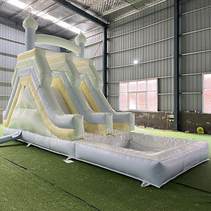 Toboggan aquatique gonflable pas cher Castillo Inflable Pastel Bounce House Toboggan aquatique gonflable à double piste - Product Image 1