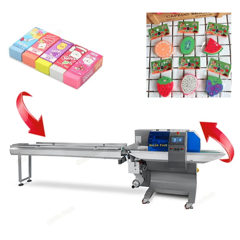 プロの工場多機能枕フロー包装機水平包装機パック消しゴム付箋クレヨン