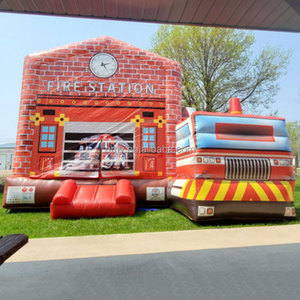 GMY Inflatables Camion de pompiers Énorme maison gonflable gonflable Maison Gonflable Inflables Infantiles Camion gonflable parcours d'obstacles - Product Image 5